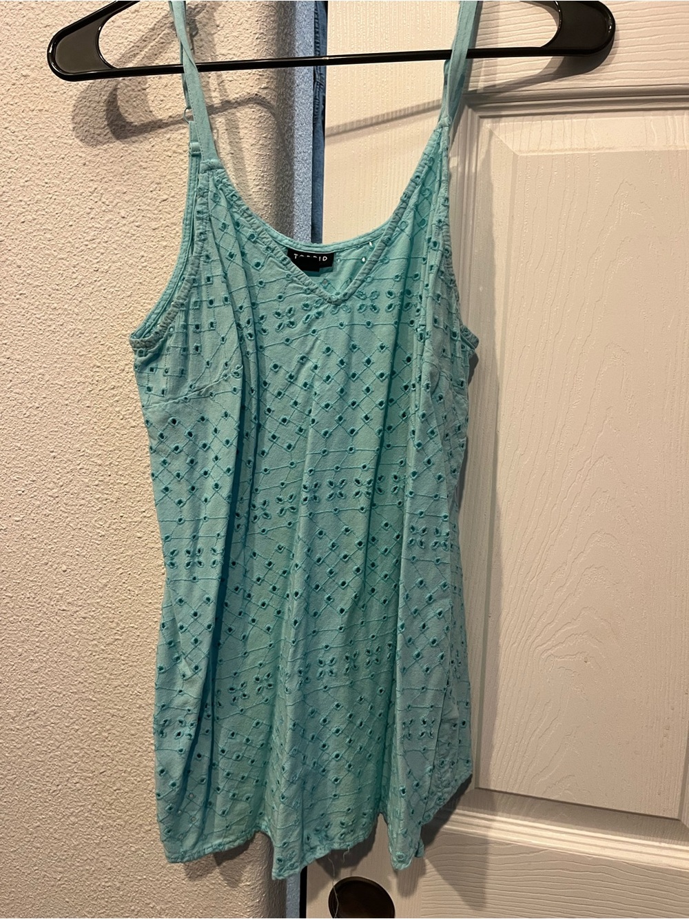 torrid Aqua Eyelet Spaghetti-Strap Camisole